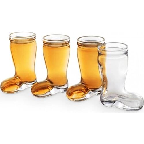Creative Glass Beer Boot Mug Shot Glass Beer Mug Cup Glass Transparent for Club Bar Party Tool Bars World Cup Beer Mug