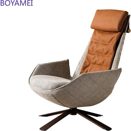 Italian light luxury lounge chair stainless steel metal sofa chair small household Nordic designer creative single armchair