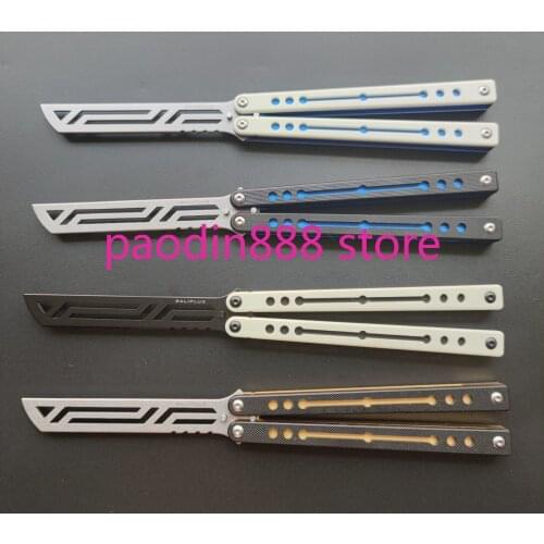 Baliplus Nautilus Butterfly Trainer Knife 440 Blade Aluminum+G10 Handle Bushing System Survival Hunting EDC free-swinging Knife