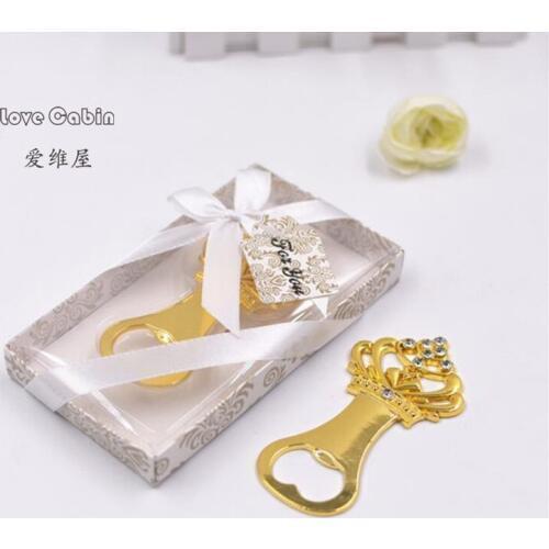 Metal Diamond Crown Bottle Opener 10pcs Wedding Return Baby Show Christmas Birthday Party Gift Business Travel Souvenirs