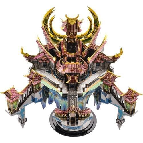Microworld 3D Metal Puzzle Dragon Palace building Model kits DIY Laser Cut Assemble Jigsaw Toys GIFT For Children
