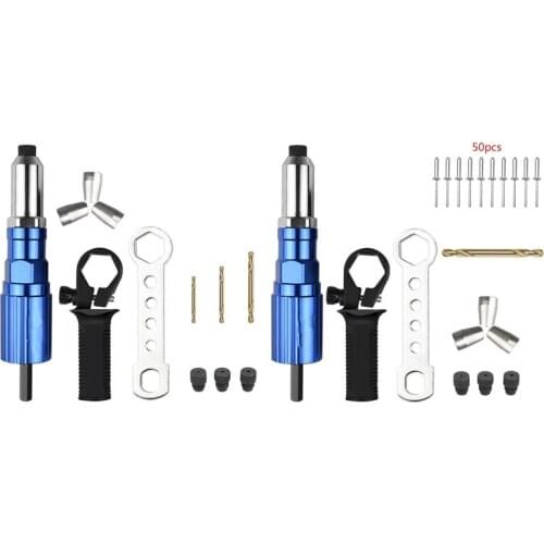 Upgraded Electric Riveting Gun Twist Drill Adapter Cordless Insert Nut Pull Rivetter Tool Nail Auto Adaptor Kit 2.4-4.8mm