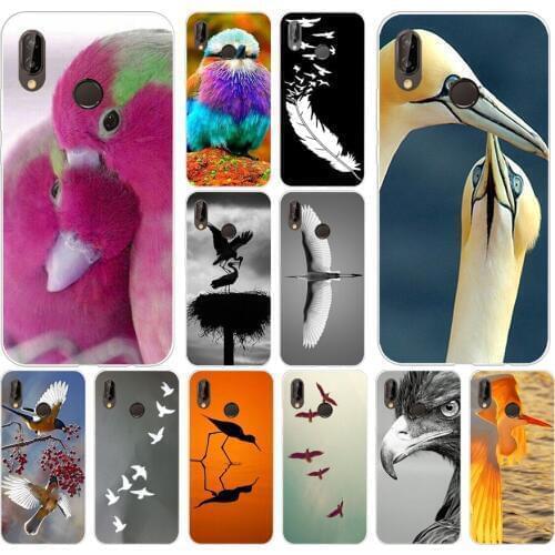 121H On the wings of bird animal Soft Silicone Tpu Cover Case for huawei Nova 3 3i p smart