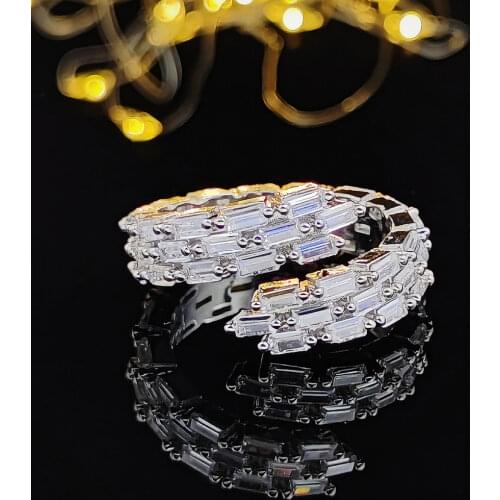 2021 new luxury princess 925 sterling silver engagement ring for women lady anniversary gift jewelry wholesale moonso R5225