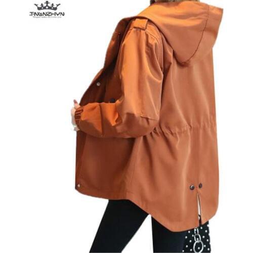 Tnlnzhyn 2019 New Spring Autumn Women Trench Coat Women Fashion Slim Hooded Windbreaker Coat Casual Long Sleeve Coats Y1035