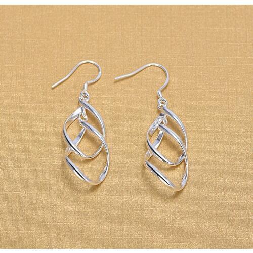 New Arrivals Geometric 925 Sterling Silver Drop Earrings For Women Party Jewelry Gifts 2018