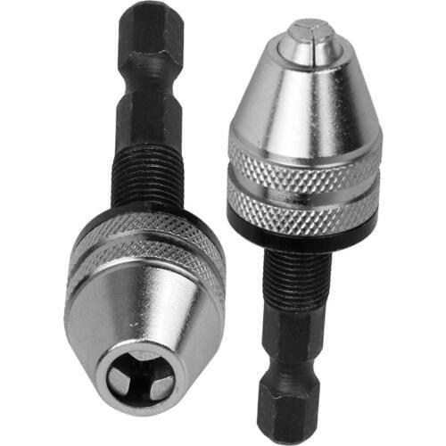 New 1/4"Keyless Drill Bit Chuck Hex Shank Adapter Converter Quick Change 0.3-3.4mm for Dremel tools