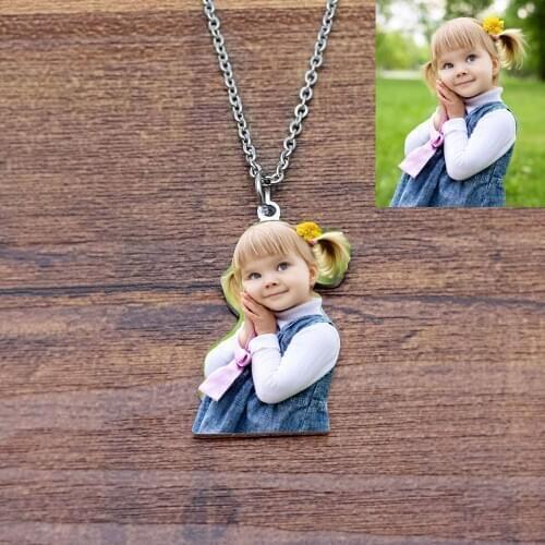Personalized Photo Necklace Mothers Day Gift Grandma Gift Custom Engraved Photo Necklace Gift for Mom