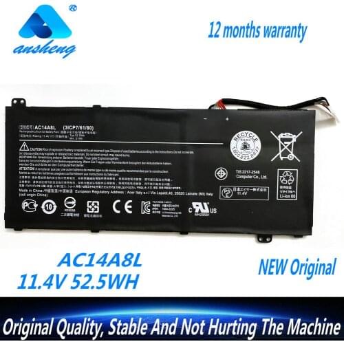 Genuine AC14A8L Laptop Battery For Acer Aspire VN7-571 VN7-571G VN7-591 VN7-591G VN7-791G MS2391 KT.0030G.001 11.4V 4605mAh