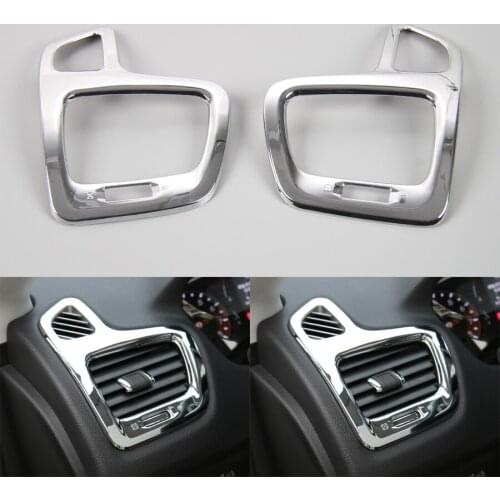 Car Dashboard Left/Right Side Air Conditioner Vent Trim Frame Sticker For Jeep Compass 2017 ABS Interior Accessories