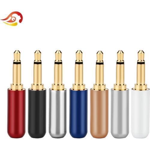 QYFANG 3.5mm 2 Pole Earphone Soldering Audio Jack Male Headphone Repair Cable Plug Solder Wire Connector Metal Alloy Adapter
