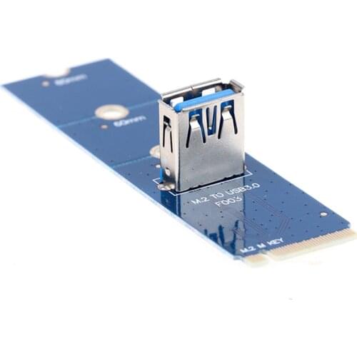 NGFF M.2 to USB 3.0 PCI-E Riser Card M2 M Key Motherboard to USB3.0 Extender Raiser Adapter for 2242/2260/2280 for BTC Mining