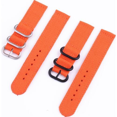 General Nylon Strap Black Ring Buckle for watch strap 18mm 20mm 22mm 24mm Fashion Women Men Bracelet Strap