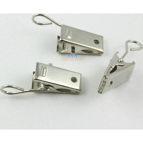 50 Pieces 37x10mm Silver Hook Clips for Curtain Drapery