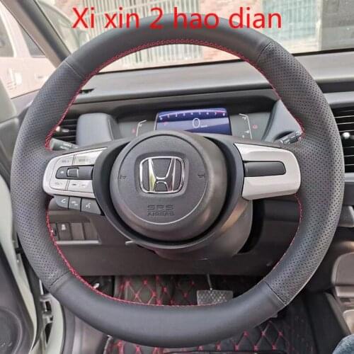 For Honda Fit DIY customized leather special steering wheel cover
