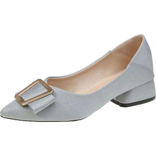 Single Female 2019 Tide New Wild Shallow Shoes Thick With Grandmother Fashion Low With Retro Soft Bottom Female Shoes