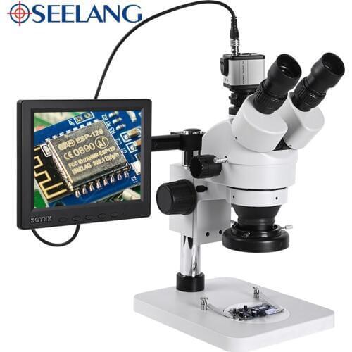 Zoom 3.5 90x 8-inch LCD HD trinocular Stereo Microscope 1080P digital camera +56 LED Ring Light +1/3 adapter soldering repair