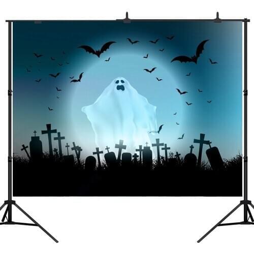 Lyavshi Vinyl photography backdrops cemetery Foggy Ghost Halloween Scary Background Backgrounds fond studio photo