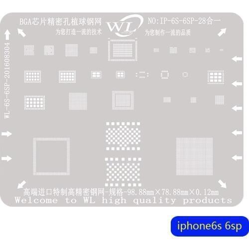 WL Multi-purpose Plant tin steel net for iPhone 5 5c 5s 6 6p 6s 6sp 7 7p 8 8p BGA Stencil IC repair planting tin