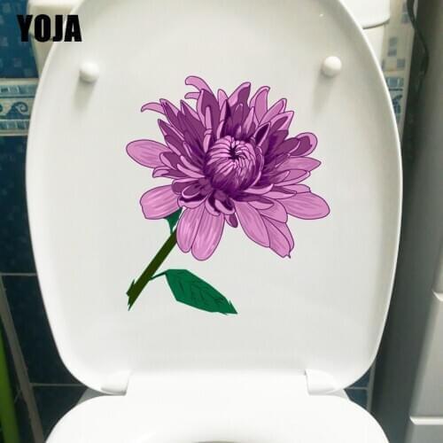YOJA 19.8*23.2CM Cartoon Purple Daisy Kids Room Wall Sticker Home Bathroom Toilet Decoration T1-0628