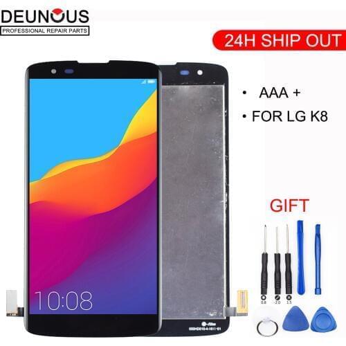 New 5 inch For LG K8 LTE K350N K350E K350DS LCD Display with Touch Screen Digitizer Assembly With frame free shipping