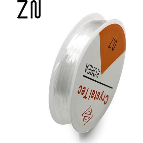 1 ROLL 6M-15M Length 0.5-1.0mm Diameter Crystal Elastic Beading Cord String Thread for DIY Necklace Bracelet