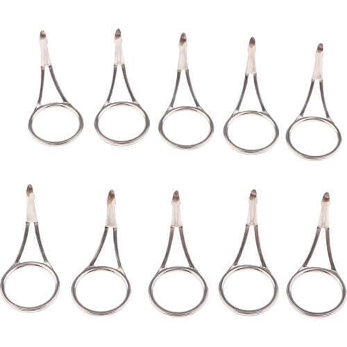 10pcs Fishing Rod Tip Top Single Leg Telescopic Sea Fishing Rods Repair Kit Pole Guides Ring Line Protector Fishing Accessories