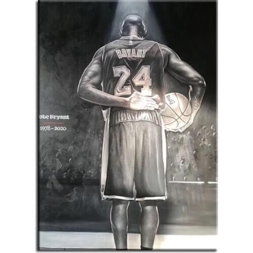100% Hand Painted Canvas Painting Sport Basketball Boy Gift Forever Kobe Poster Legendary Super star Fans Art Room Decor
