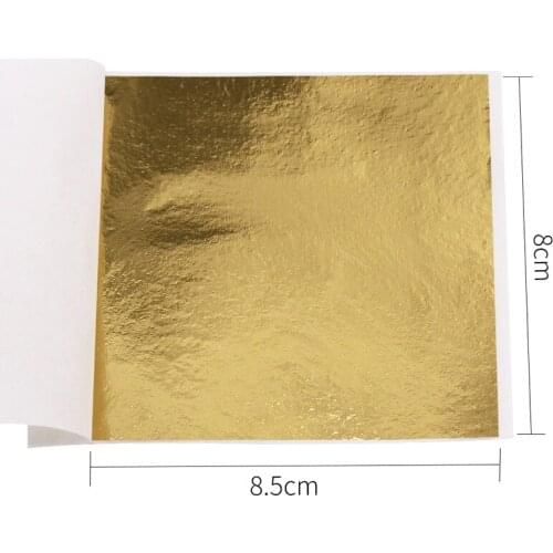1000pcs Imitation Gold Leaf Sheet Gold Foil Paper for Arts Craft Wall Furniture Statue Decoration 8x8.5cm Gold Leaf Foil Gilding