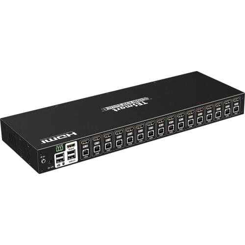 16 Port 4k HDMI KVM switch With EDID emulators Using one USB console controls 16 HDMI computers