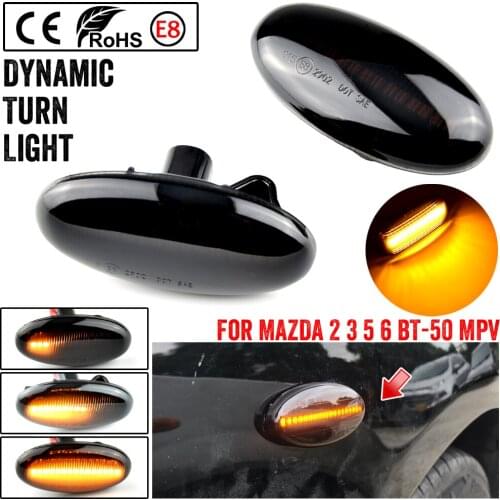 2 Pieces LED Dynamic Turn Signal Side Marker Light Sequential Blinker Light For Mazda 2 For Mazda 3 5 6 BT-50 MPV