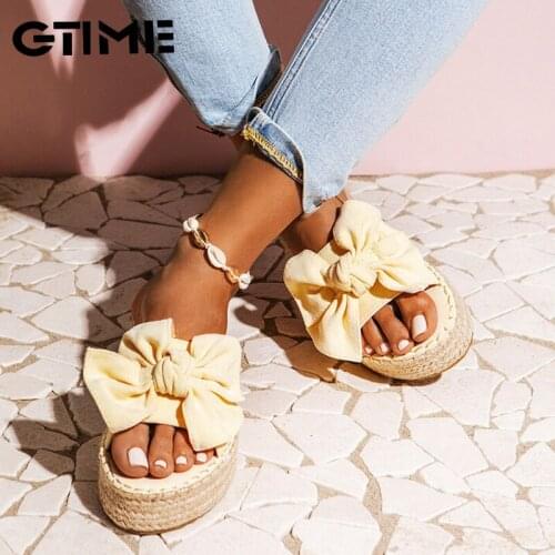 2021 Summer Fashion Sandals Shoes Women Bow Sandals Slipper Indoor Outdoor Flip-flops Beach Shoes Female Slippers #SJPAE-81