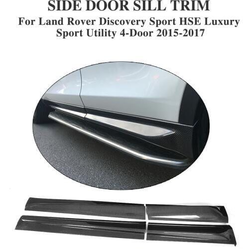 4PCS/Set Carbon Fiber Side Door Sill Cover Scuff Plate Trim for Land Rover Discovery Sport HSE Luxury Sport Utility 4-Door 15-17