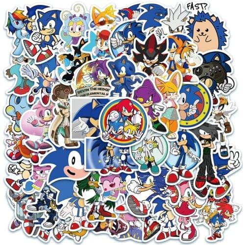 50PCS Anime Sonic Game Stickers DIY Motorcycle Travel Luggage Guitar Skateboard Cool Graffiti Sticker Decal for Kid Toy Gift