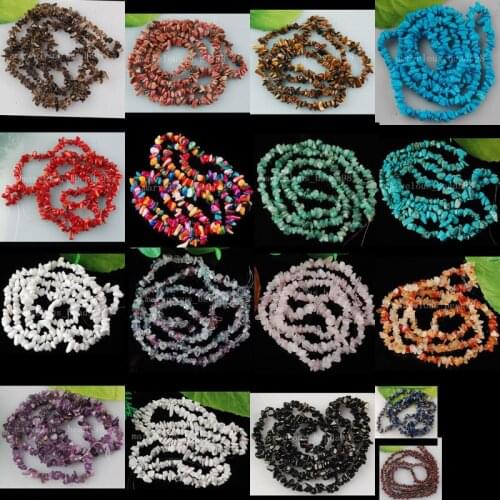 Free Shipping Beautiful Jewelry Lapis Shell Garnet Flourite Howlite Crystal Chips Loose Beads 35" L WB0109