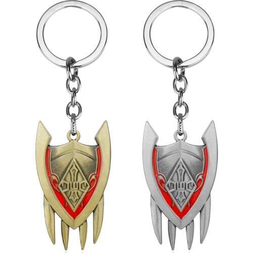 Dongsheng Game League of Legends LOL The Half-Dragon Shyvana Shield Keychain Weapon Model Keyring Key Chains Men Women Key Rings