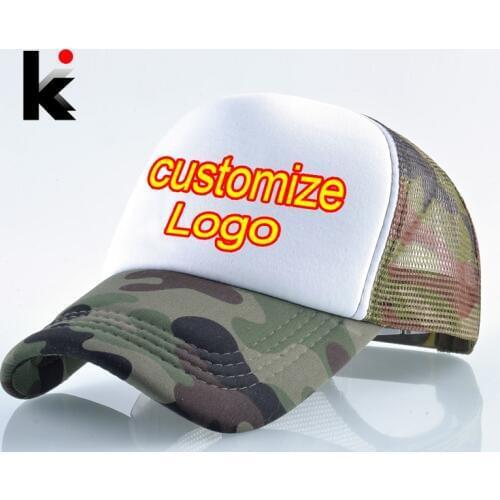 Quick Custom Logo Fashion Print Baseball Cap Men Women Summer Mesh Hat Couple DIY 1PC Blank Customized Hat Snapback Trucker Bone