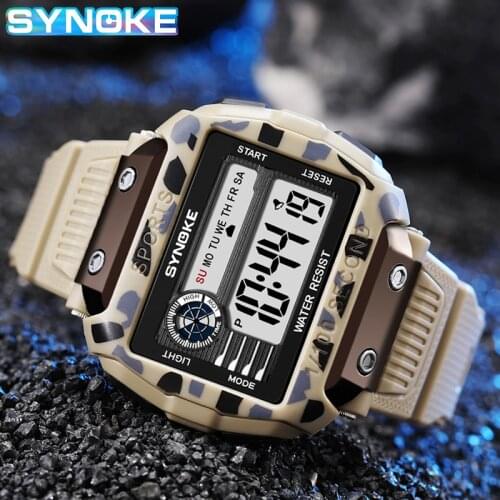 SYNOKE Watches Men 2021 Luxury Rectangular Digital Sport Watch For Men Waterproof Wristwatch Man Big Screen Watch Relojes Hombre