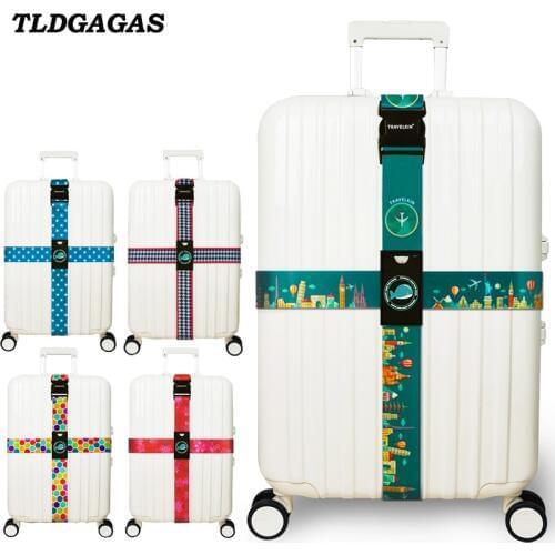 TLDGAGAS Travel Thick Luggage tied Strap Suitcase Cross Trolley case Belt Creative Adjustable Suitcase Cross Suitcase Straps