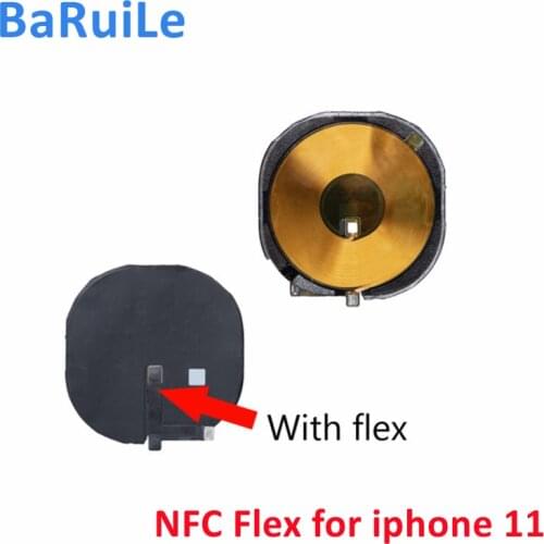 BaRuiLe 2pcs NFC Chip Welded With Volume Flex Cable For iPhone X XR XS 11 Pro MAX Wireless Charging Charge Coil Panel Sticker