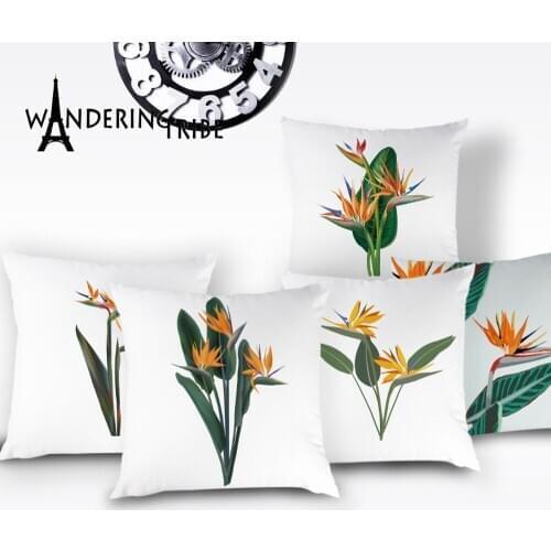 Flower Floral Throw Pillow CaseTropical Jungle Cushion Cover Plant Farmhouse Home Decor Sofa Spring Pillow Covers Linen Cases