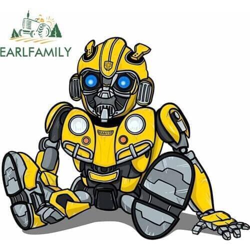 EARLFAMILY 13cm x 10.9cm for Baby Bumblebee Cartoon Laptop Car Stickers Windshield Refrigerator Decal Waterproof Vinyl Car Wrap