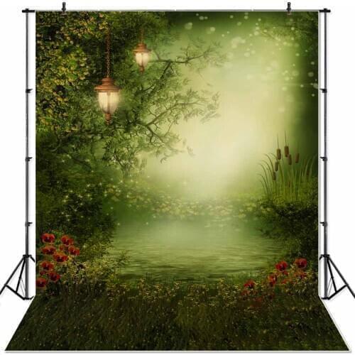 Spring Fairy Tale Forest Backdrop Fairy Tale Backdrop Photography Background Cartoon Dreamlike Forest Backdrop Flowers Tree Vine