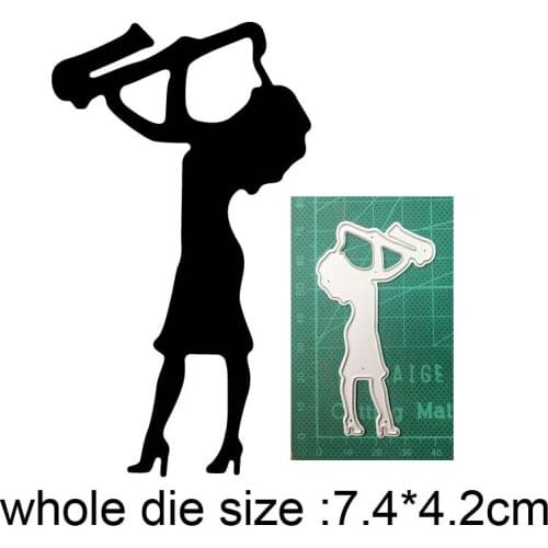 Woman playing Musical instrument Metal Cutting Dies Stencils dies for DIY Craft Scrapbooking dies Embossing Die Cuts Card Making