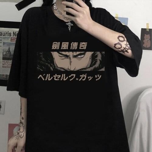 Men Women T-Shirt Anime Guts Cotton T Shirt Harajuku Funny Berserk Print T-shirt Clothes Hip Hop Tops Tees Summer Short Shirt
