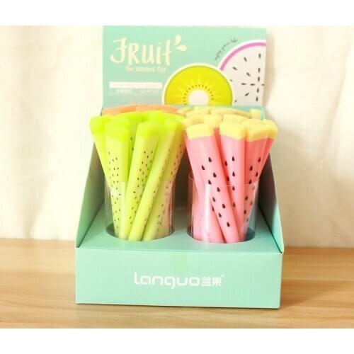 48 pcs Gel Pens Cartoon watermelon black colored gel-inkpens for writing Cute stationery office school supplies