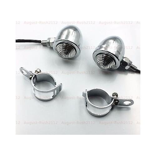 Chrome Turn Signal Light Fork Clamps Relocater Holder CB VTX Cafe Racer Cruiser