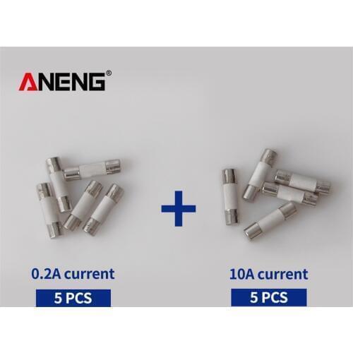 5pcs 0.2A +5pcs 10A Quick Fast Blow CeramicsTube Fuse Kit Set 5x20mm Fuse
