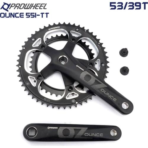 PROWHEEL road double sprockets crankset 53T-39T 170mm crank 130 BCD bottom bracket Square hole road bike Sprocket parts