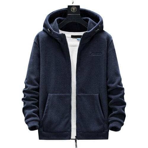Korean Spring And Winter Sweater Large 8Xl MenS Loose Cardigan Sportswear Solid Color Casual Fleece Hooded Jacket Warm